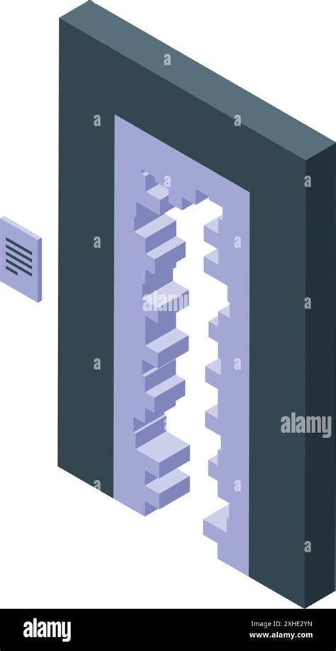 Modern Pixelated Doorway Is Opening To A Virtual World Stock Vector