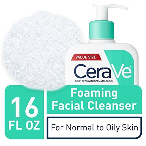 CeraVe Foaming Facial Cleanser Makeup Remover And Daily Face Wash For