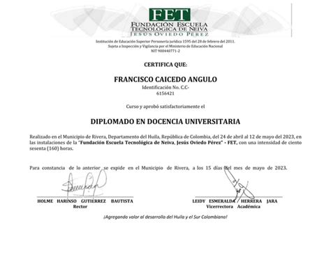 Certificado De Universidad Fet Docx