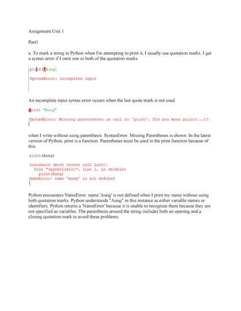 Assignment Programming Fundamental Of Cs Assignment Unit