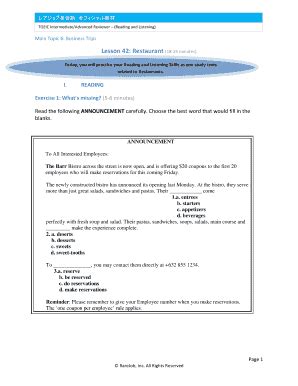 Fillable Online D1atgierv9op2 Cloudfront Lesson 42 Restaurant 18 25