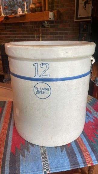 Blue Band Stoneware Gallon Crock Aumann Auctions Inc