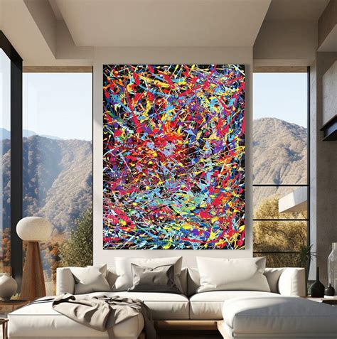 Abstract Jackson Pollock Inspired Art Jackson Pollock Large Artwork