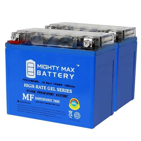 Mighty Max Battery Ytx12 Bsgel 12v 10ah Gel Replacement Battery Compatible With Honda Trx250 Tm