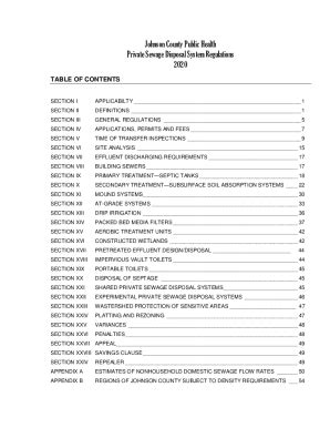 Fillable Online Private Sewage Disposal Systems Regulations Johnson