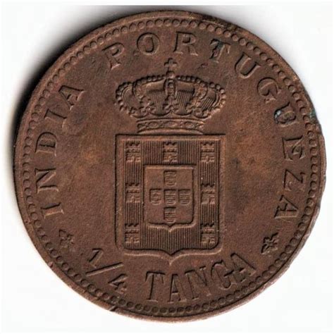 Tanga Copper Coin Of Calcutta Mint Carlos Rei De Portugal