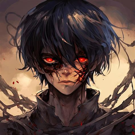 Premium AI Image | Anime boy red eyes god of death