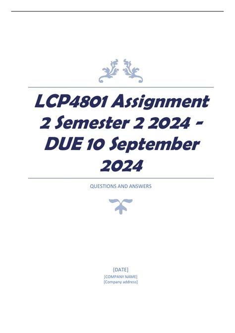 Lcp4801 Assignment 2 Semester 2 2024 Due 10 September 2024 Lcp4801