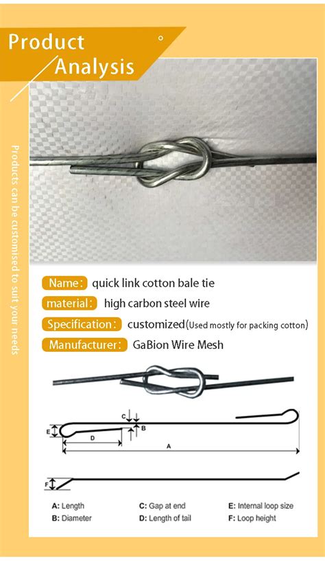 Double Loop Quick Link Bale Tie Wire Galvanized Cotton Bale Tie Wire