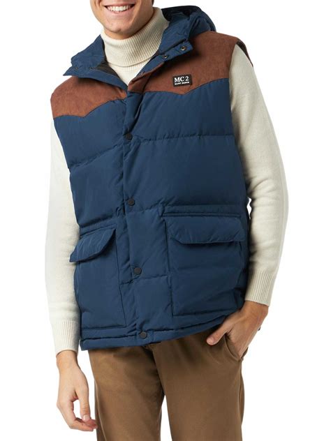 MC2 Saint Barth Man Blue Down Vest MC2 Saint Barth
