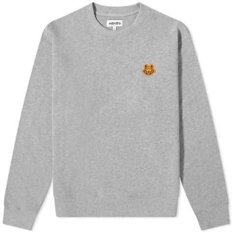 Kenzo Tiger Crest Crew Sweat Pearl Grey End