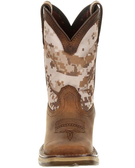 Durango Youth Boys Rebel Desert Camo Western Boots Square Toe Boot