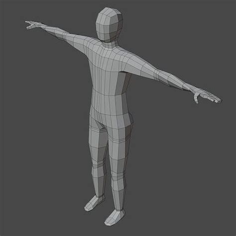 Low Poly Human Base Mesh Free Free VR AR Low Poly 3D Model CGTrader