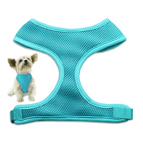 Small Dog Harness: Light Blue Mesh Little Dog Harness – Small Dog Mall ...