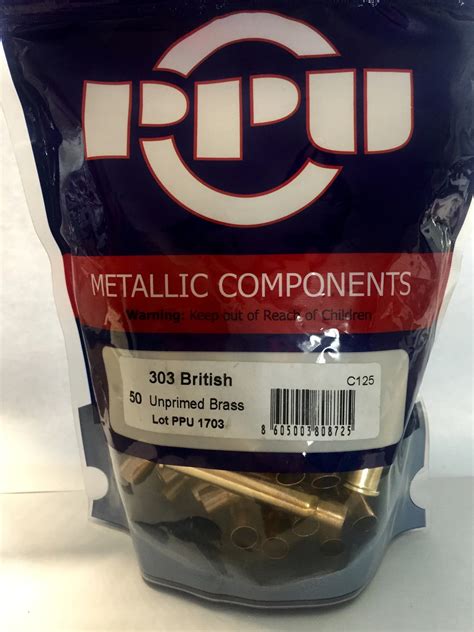 Ppu Unprimed Brass Cases 303 British 50 Pack