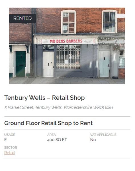 Completed Lease Market Street Tenbury Wells Worcestershire Wr