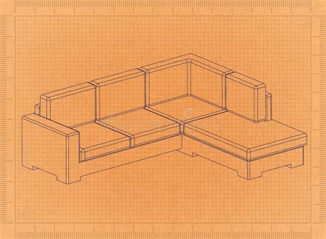 Blueprint Of A Sofa Stock Illustration Illustration Of Interior 58904818