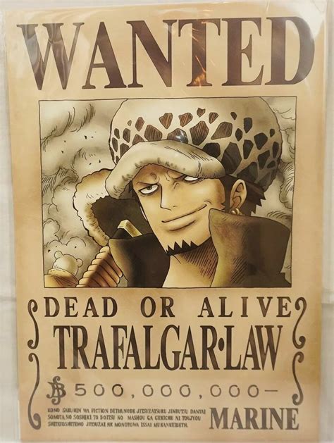 One Piece Wanted Poster Trafalgar Law Affiche Wanted One Piece