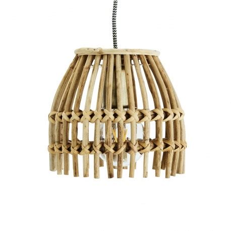 Madam Stoltz Petite Suspension Bois Bambou Tresse Style Naturel