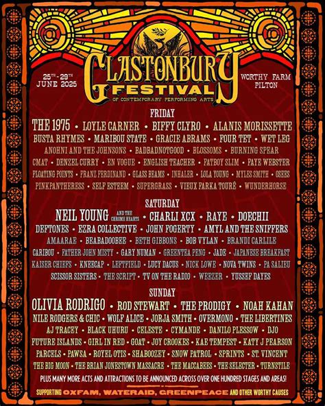[Update] Glastonbury Festival 2025 returns June, lineup, timetable ...