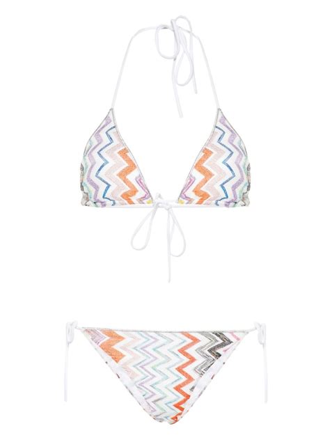 Missoni Zigzag Print Triangle Bikini Farfetch