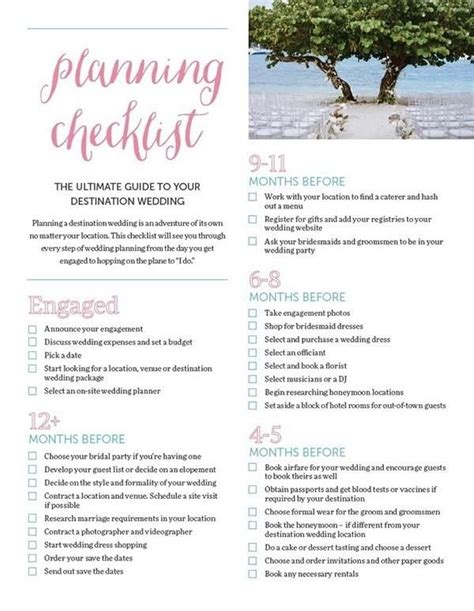 Take The Stress Out Of Destination Wedding Planning With This Printable