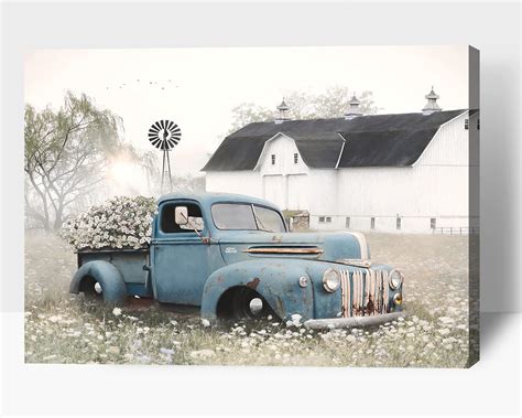 Amazon Farmhouse Old Truck Canvas Wall Art Old Barn Pictures Wall