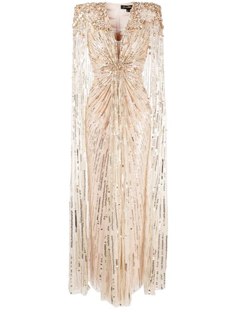 Jenny Packham Lotus Lady Sequin Embellished Gown Gold FARFETCH UK