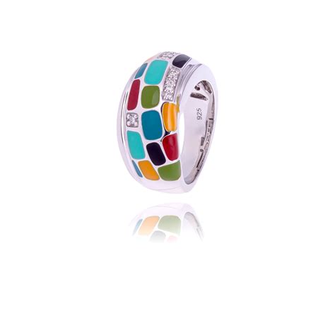 Mosaic Sterling Silver Ring Mosaic Ring For Women Una Storiafr