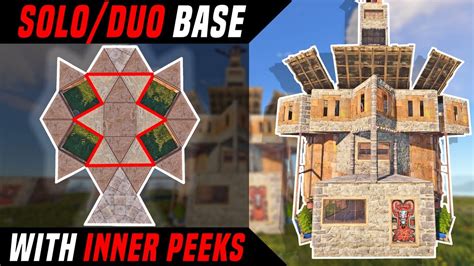 Simple Solo Duo Base With Inner Peeks Rust Base Building 2021 Youtube