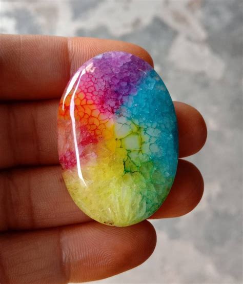 Natural Rainbow Solar Quartz Cabochon X Mm Cts Etsy