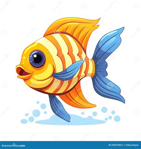 Coloridas Ilustraciones De Peces Bajo La Belleza Del Agua Stock De