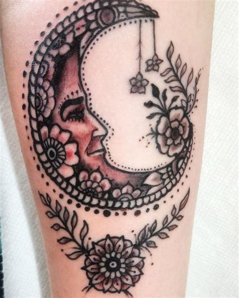 Bohemian style moon tattoo dome by Jordyn Grine Tattoo Tattoo artist in ...