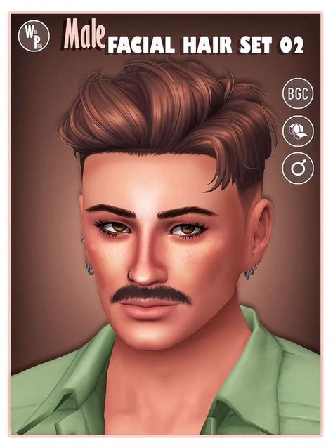 Male Facial Hair Set Wild Pixel In Hair Setting Facial