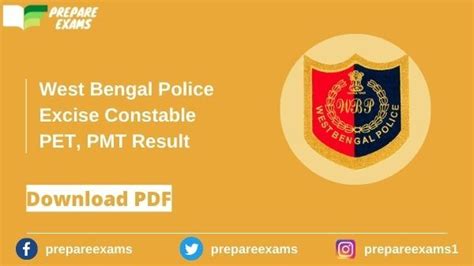 West Bengal Police Excise Constable Result 2021 PDF Expected Today