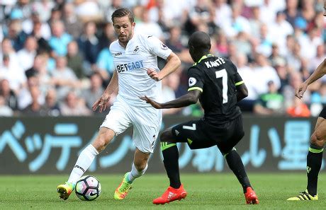 Gylfi Sigurdsson Swansea City Tackled By Editorial Stock Photo Stock