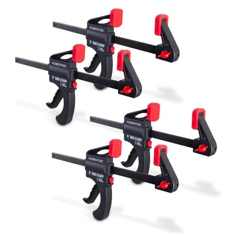 Powertec 4pk 6 Inch Bar Clamps Quick Release With 12 In Spreader