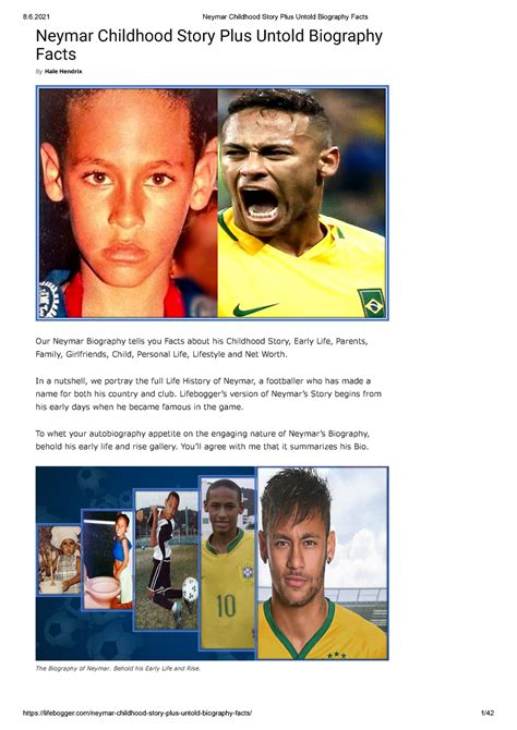 Neymar Childhood Story Plus Untold Biography Facts - Neymar Childhood ...