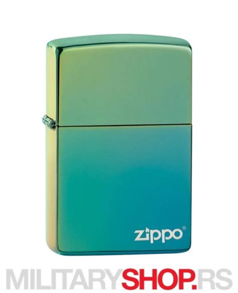 Zippo Upaljač High Polish Teal Zippo Logo Military Shop