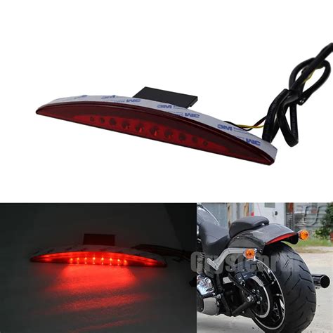 Motorcycle Taillight Red Smoke Rear Fender Tip Led Brake Tail Light