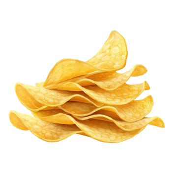 Potato Chips Crispy Slice Realistic D Advertising Agriculture Png