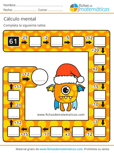 Especial Navidad Fichas De Matemáticas