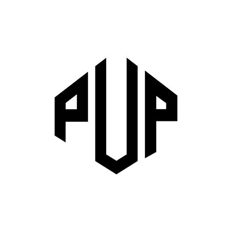 PUP letter logo design with polygon shape. PUP polygon and cube shape logo design. PUP hexagon ...