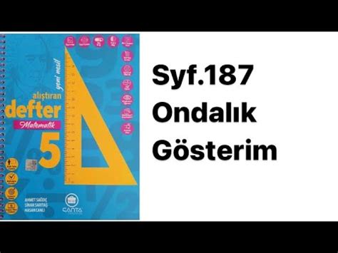 5 SINIF ÇANTA DEFTER S 187 ONDALIK GÖSTERİM YouTube