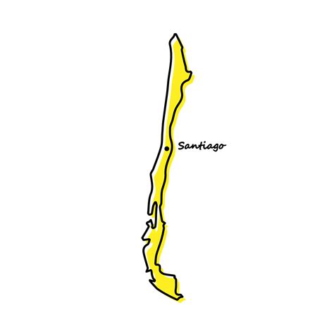 Simple outline map of Chile with capital location 21854968 Vector Art ...