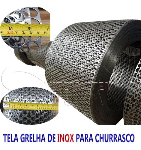 Chapa Tela Moeda Inox Para Grelha De Churrasco Mt X Cm