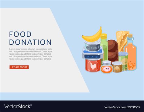 Food donation web banner Royalty Free Vector Image