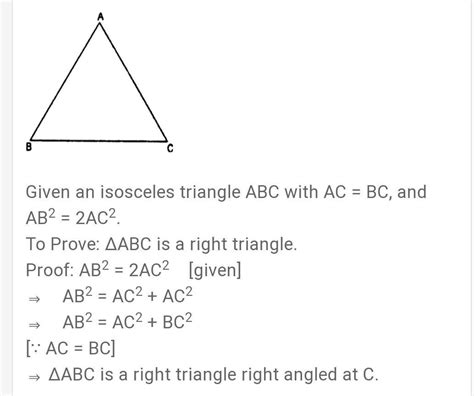 ABC Is An Isosceles Triangle With AC BC If AB 2AC Prove That ABC Is