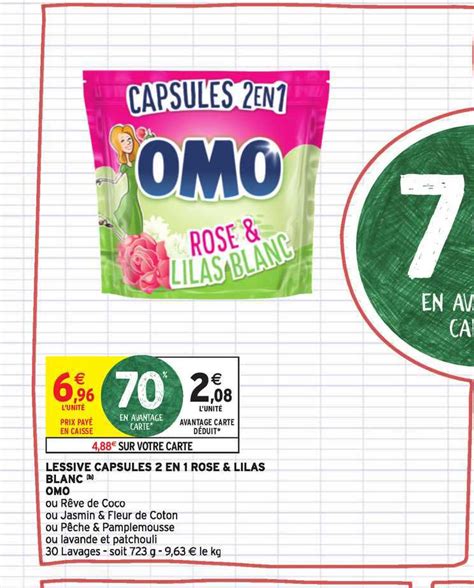 Promo Lessive Capsules En Rose Lilas Blanc Omo Chez Intermarch