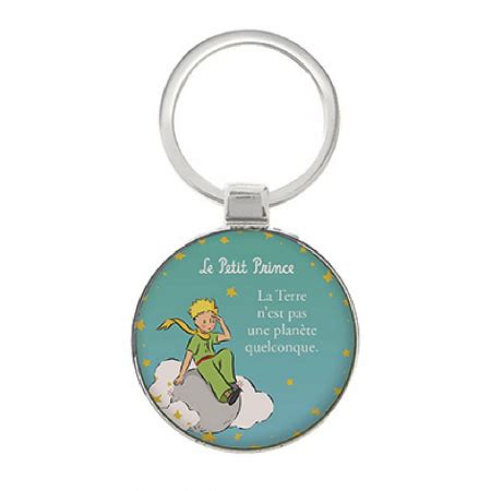 Porte clés rond en métal de collection Le Petit Prince La terre